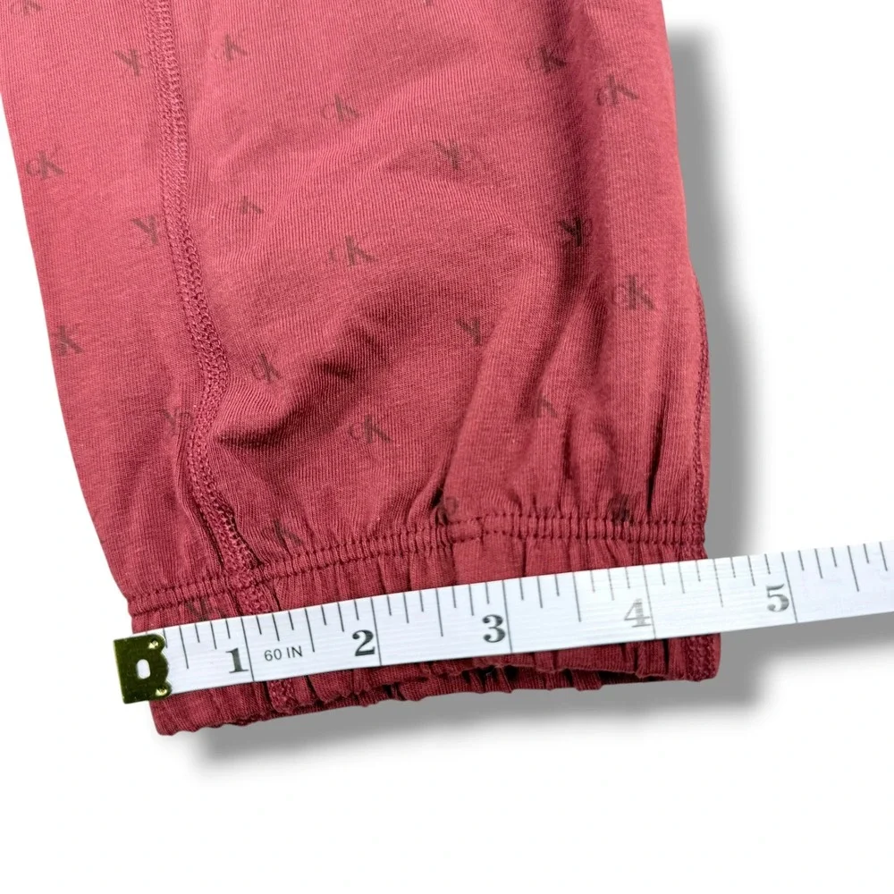Calvin Klein Pajama Jogger Pants Mens Small S Burgundy Monogram Logo